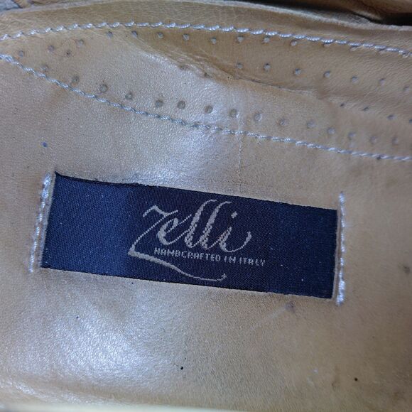 Zelli Dress Shoes Mens Size 12M Black Oxford  Leather Lace Up Square Toe